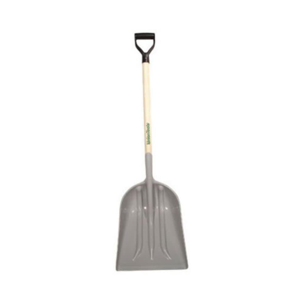 AMES True Temper scoop in use loading a wheelbarrow to speed yard and farm tasks