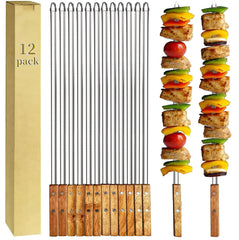Amestar front packaging showing 12 skewers and storage bags for organized grilling