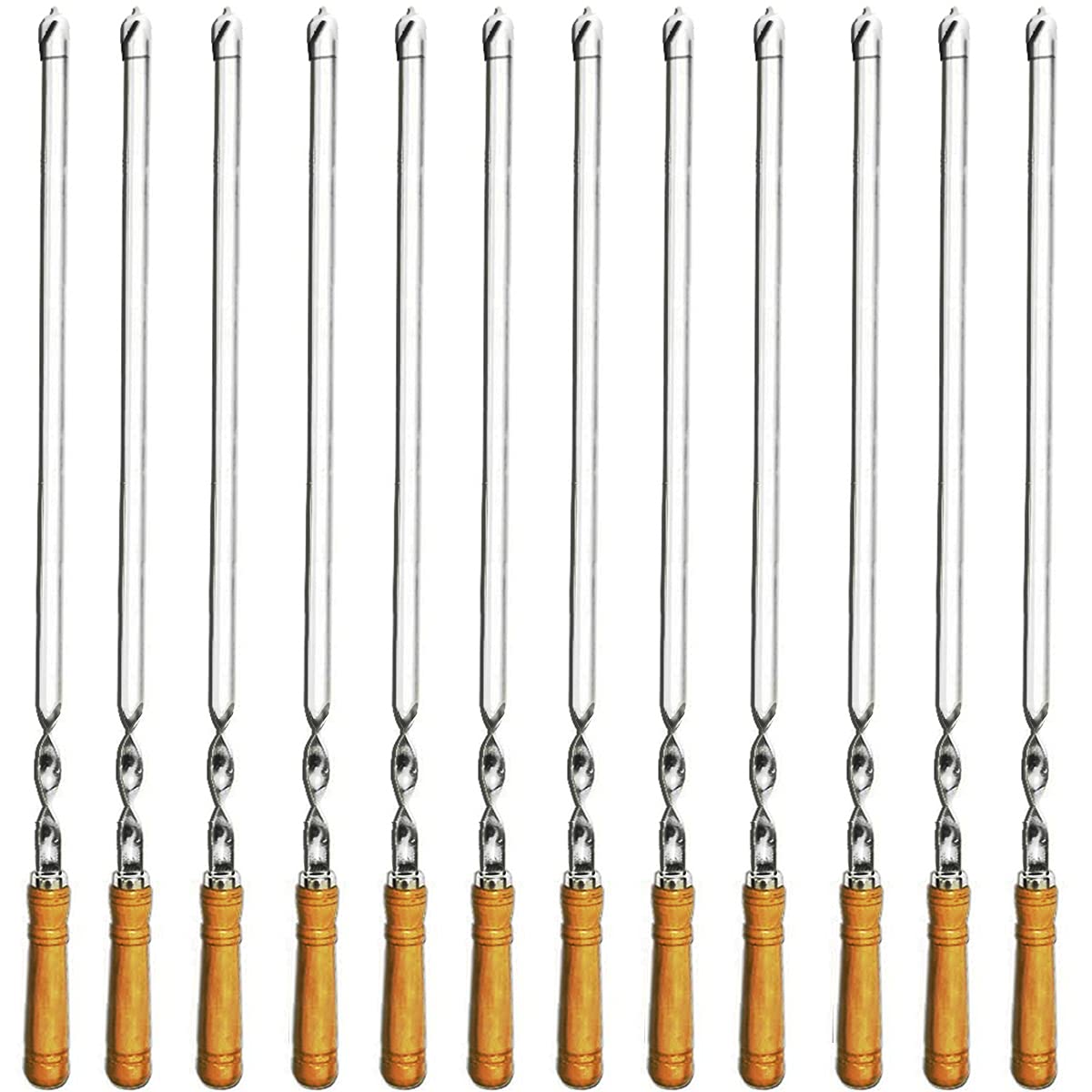 Amestar front view showing full 12-pack skewers and packaging benefit durability
