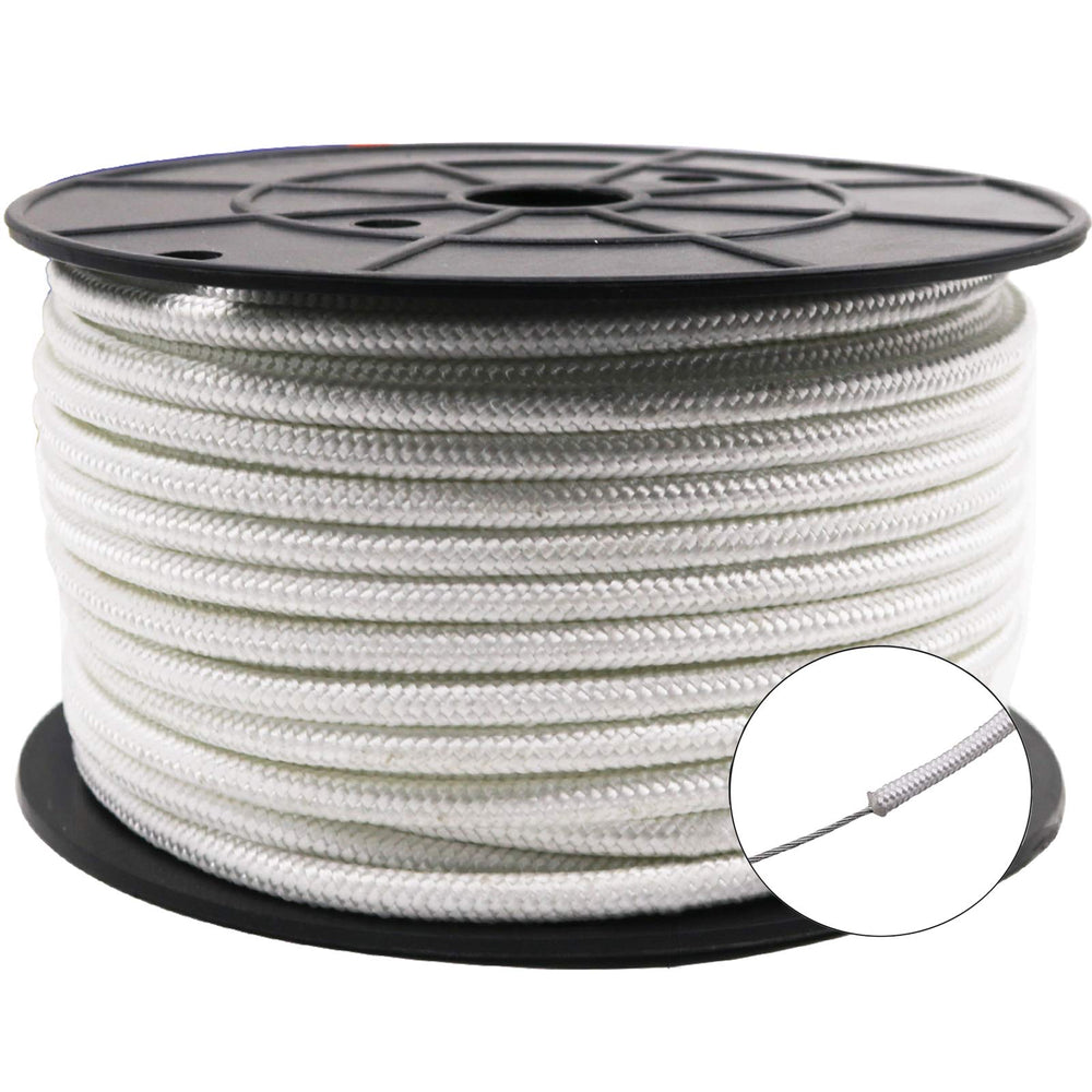 Amgate spool front view showing rope ready for easy installation and length selection