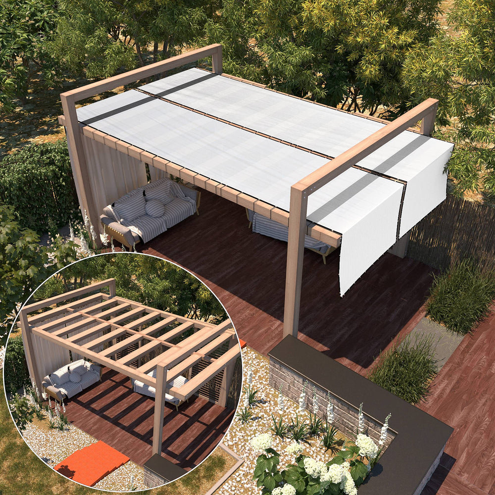 Amgo backyard lifestyle setting showing privacy screen enhancing outdoor space
