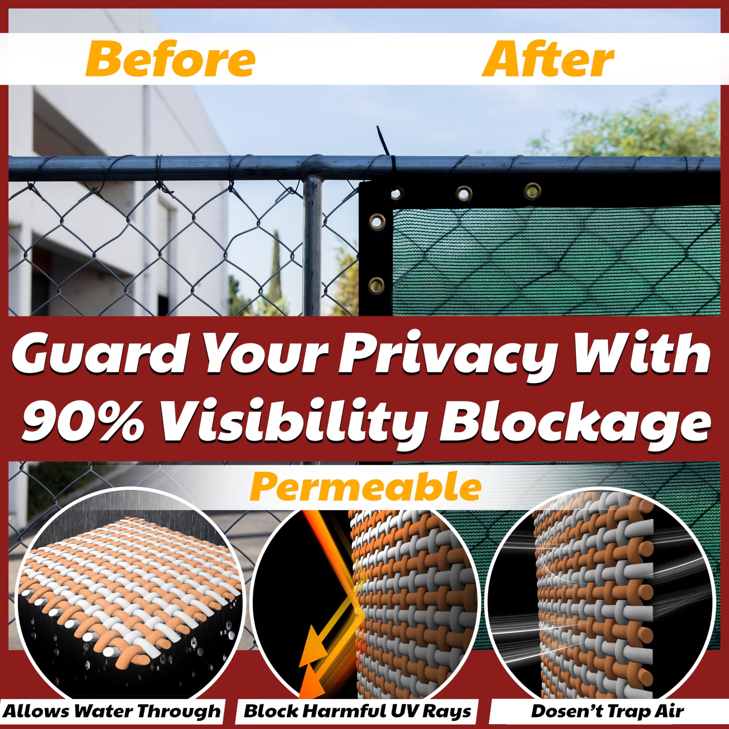 Amgo installed on chain-link fence full length for added privacy and neat look