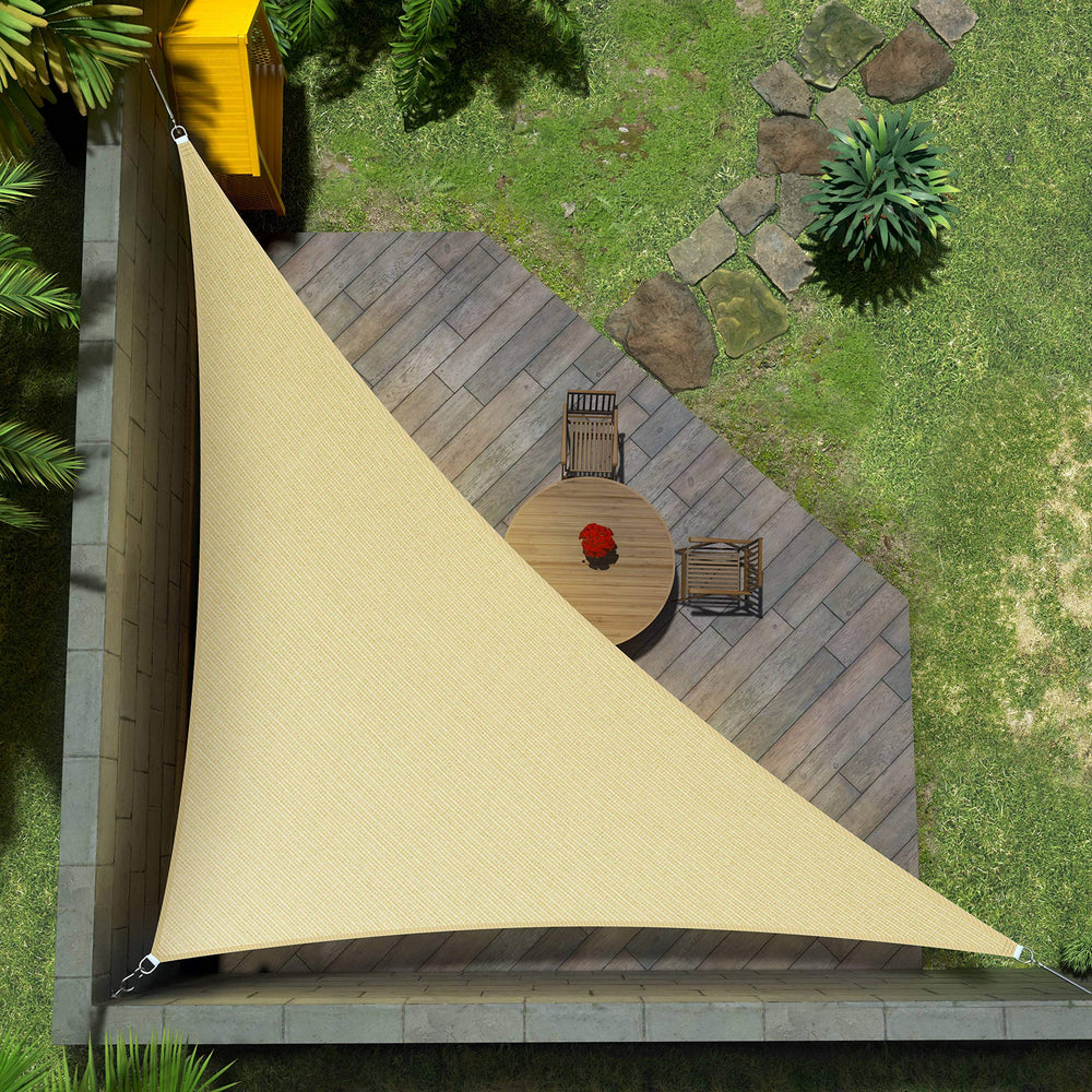 Amgo right triangle sail front view showing full coverage and clean lines