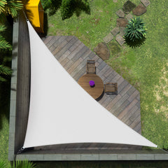 Amgo right triangle sail front view showing full canopy and coverage benefit