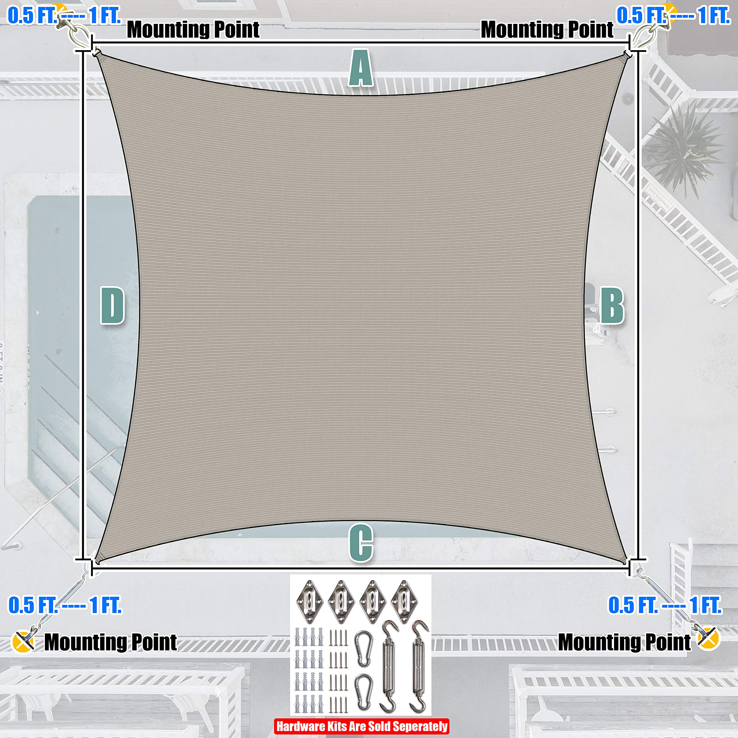 Amgo scale with person standing to show true 10x16 size and coverage benefit