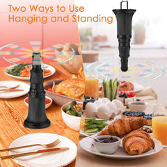 AMIAEDU fan in use at outdoor picnic protecting food from flies