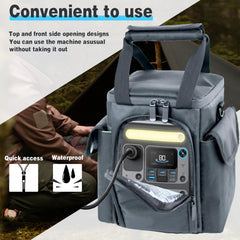 amiumuca side pockets holding cables and adapters for organized storage