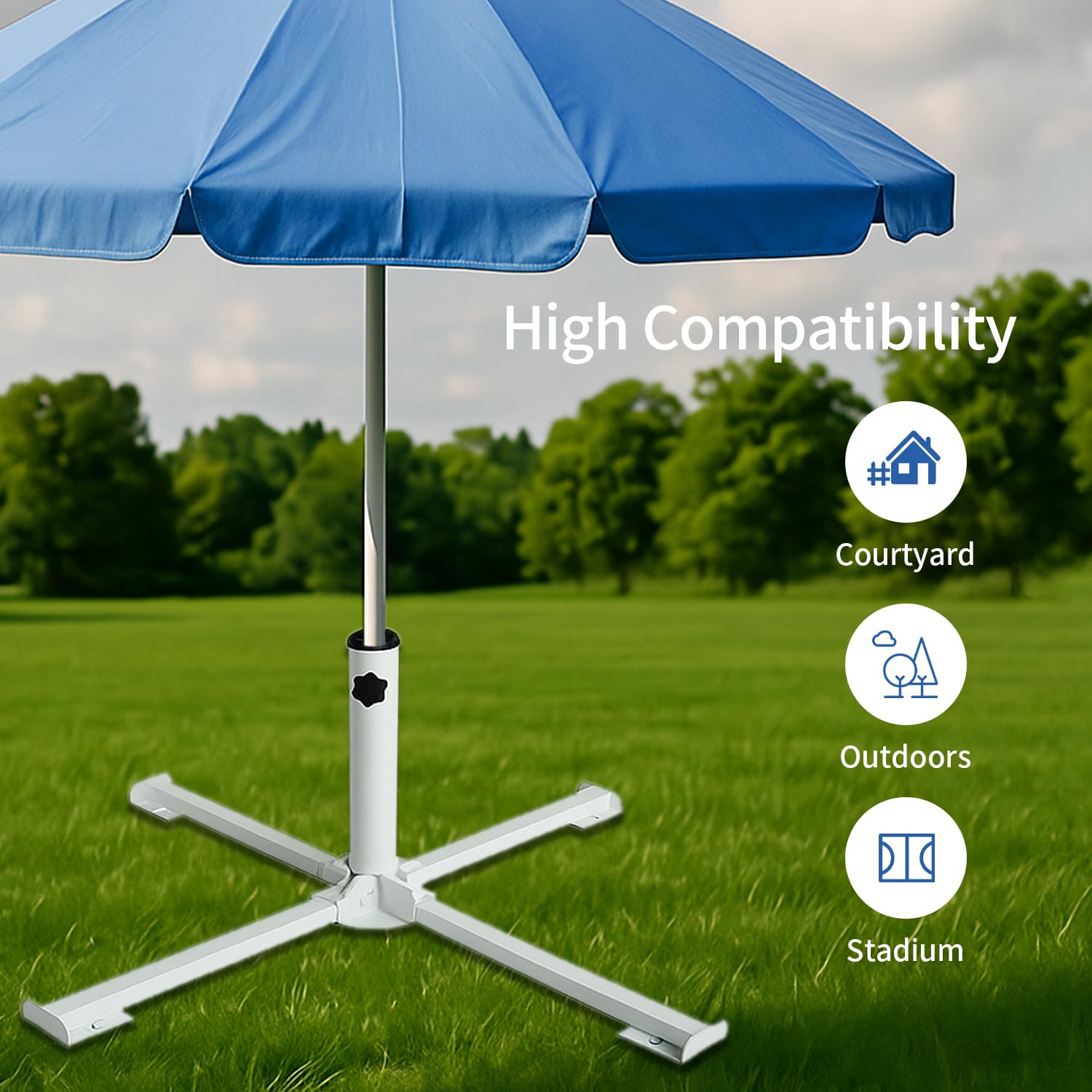 AMMSUN detachable adapter fitted to umbrella pole for a snug fit