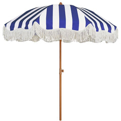 AMMSUN front view of boho fringe umbrella providing stylish shade