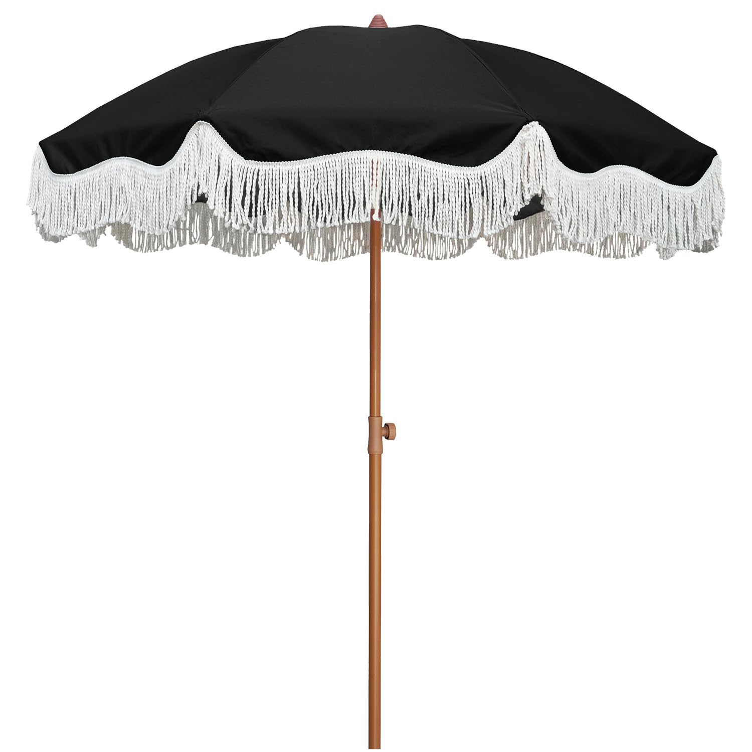 AMMSUN front view showing boho tassel canopy for stylish shade