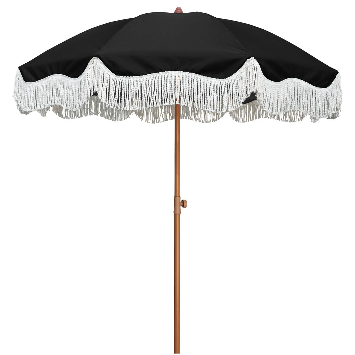AMMSUN front view showing boho tassel canopy for stylish shade