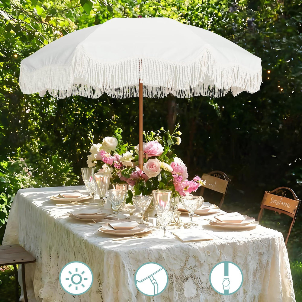 AMMSUN umbrella over patio table offering decorative outdoor shade