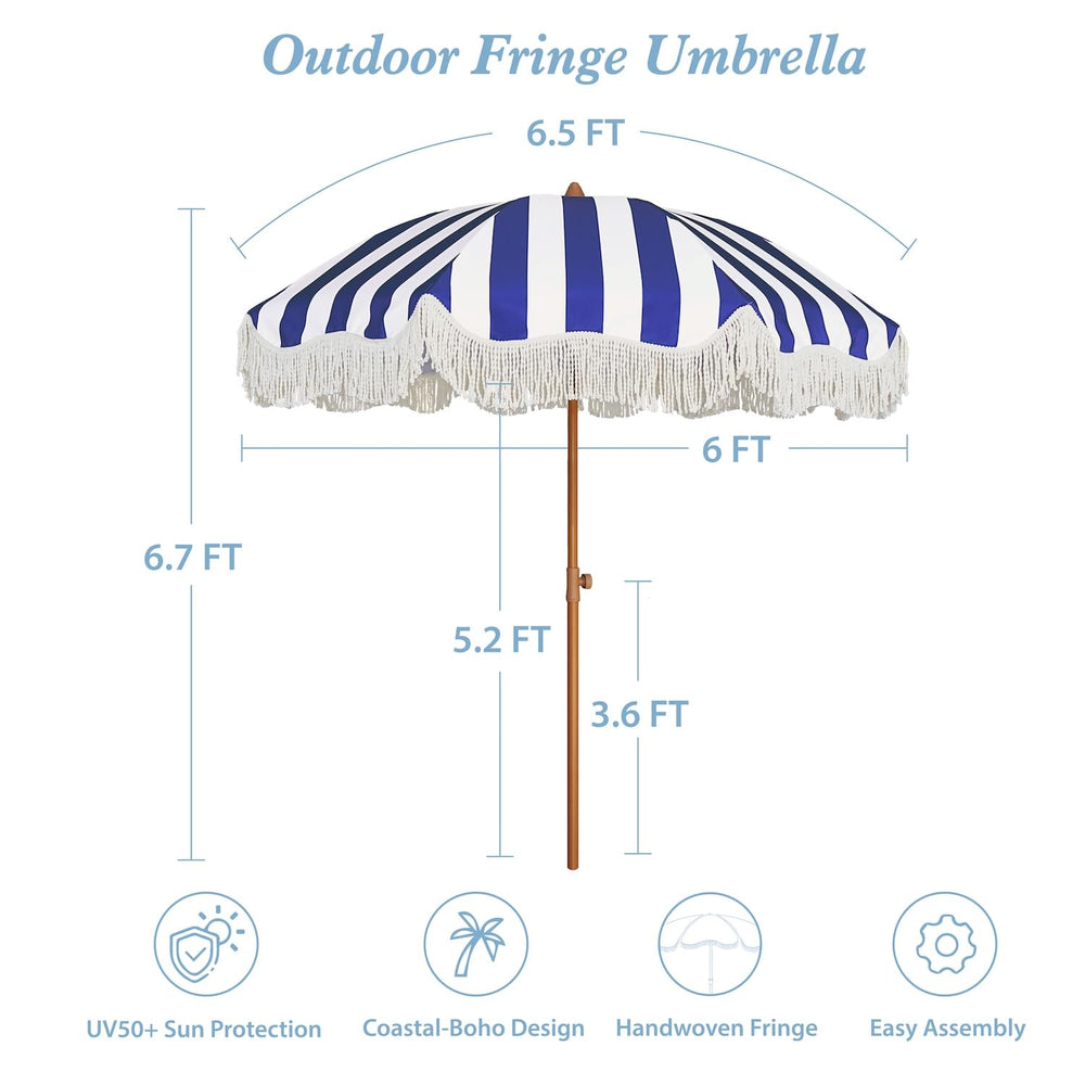 AMMSUN umbrella next to chair showing size and coverage scale