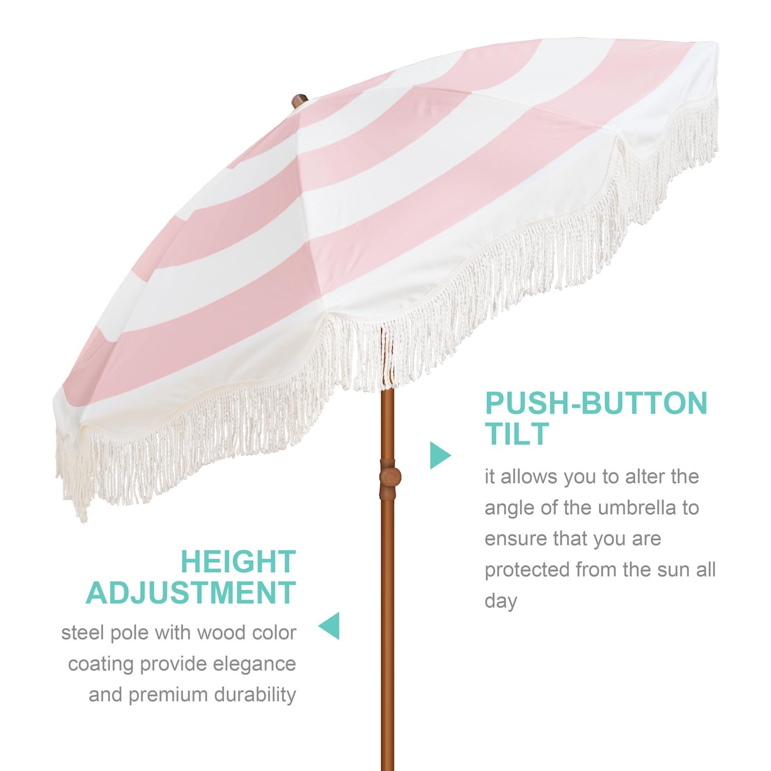 AMMSUN close-up of tassel fringe highlighting decorative look and shade edge