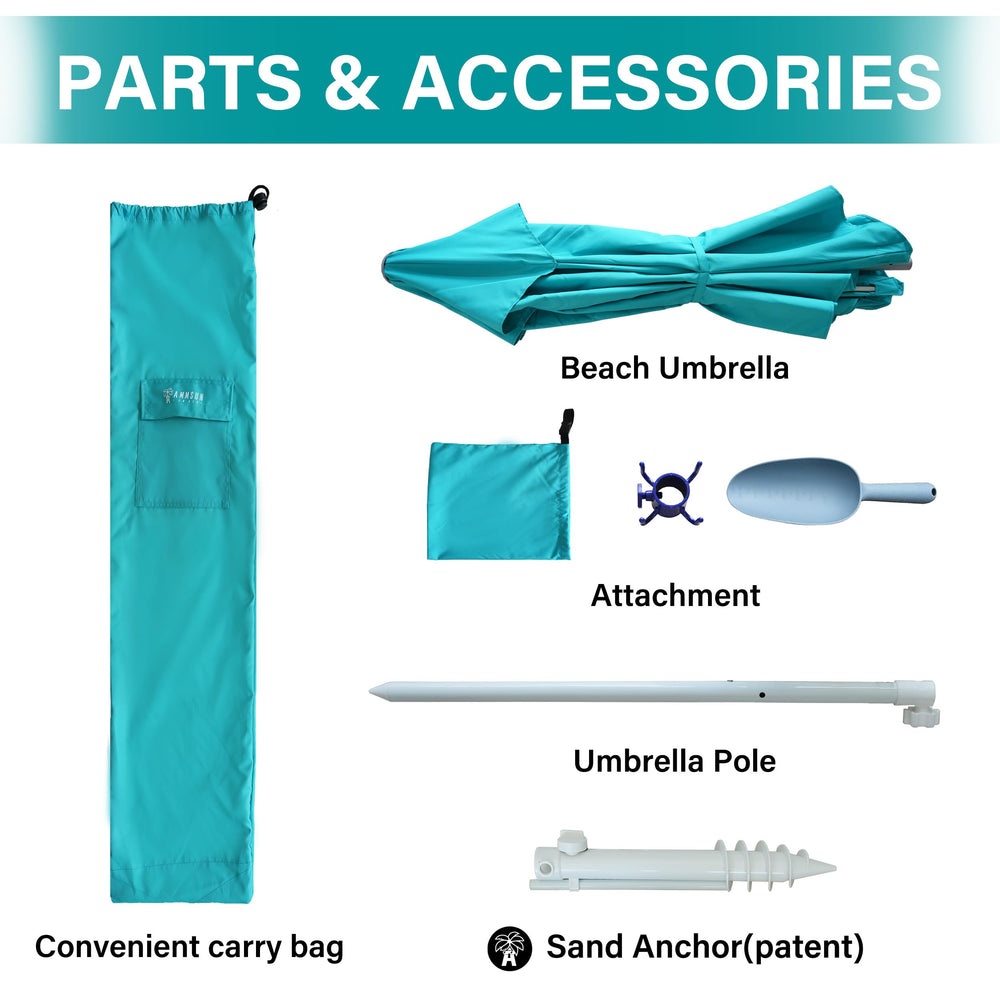 AMMSUN umbrella folded in carry bag for portable transport convenience