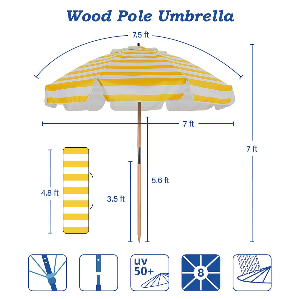 AMMSUN umbrella pitched on sand showing stable beach shelter benefit