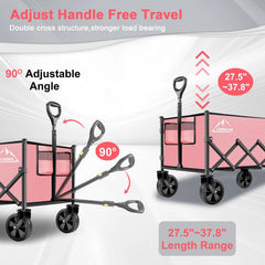 AMNOW wagon adjustable handle detail providing comfortable pull height