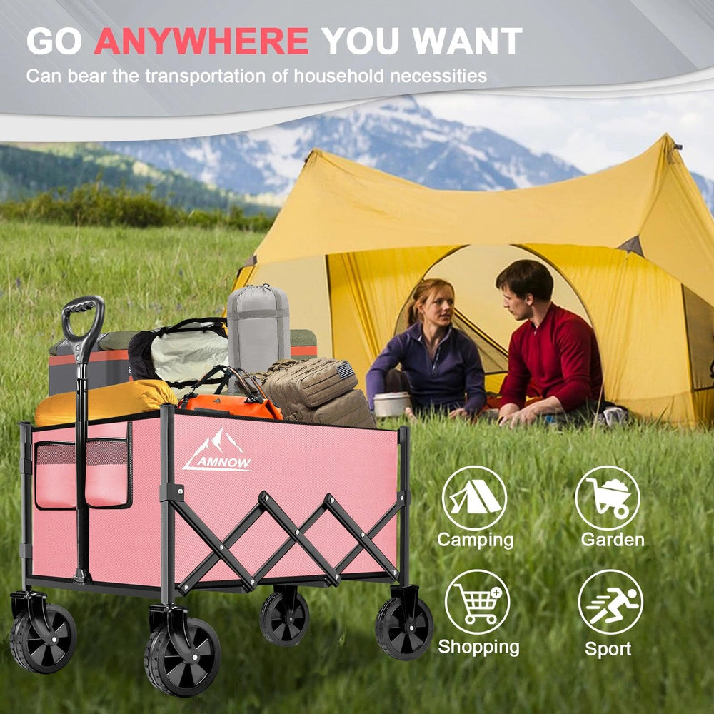 AMNOW wagon loaded with coolers and chairs for beach convenience