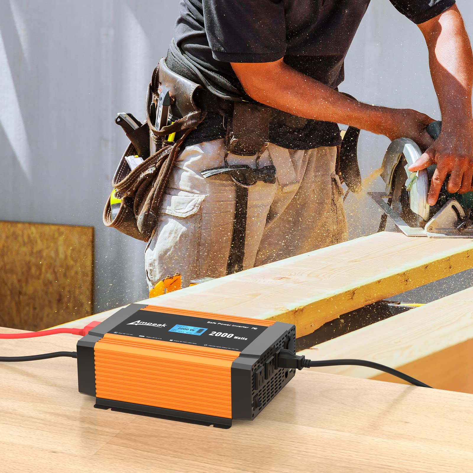 Ampeak installed in an RV electrical bay providing portable home-style power