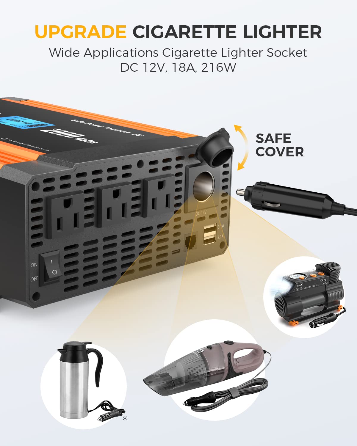Ampeak powering three AC outlets simultaneously to run appliances efficiently