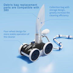 Amptyhub debris bag attachment showing easy removal and hygienic waste disposal