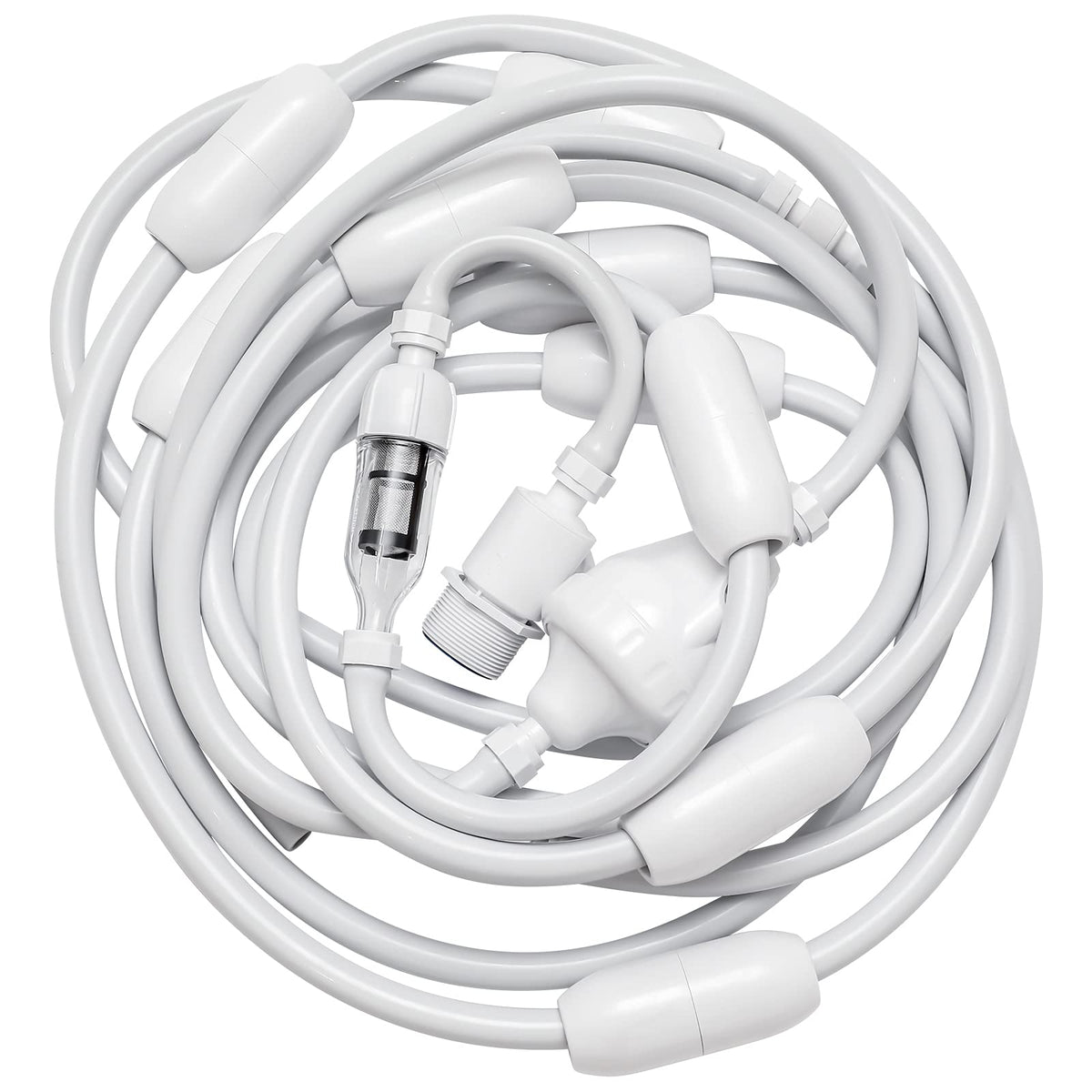 Amptyhub front packaging of feed hose kit showing complete contents and benefits