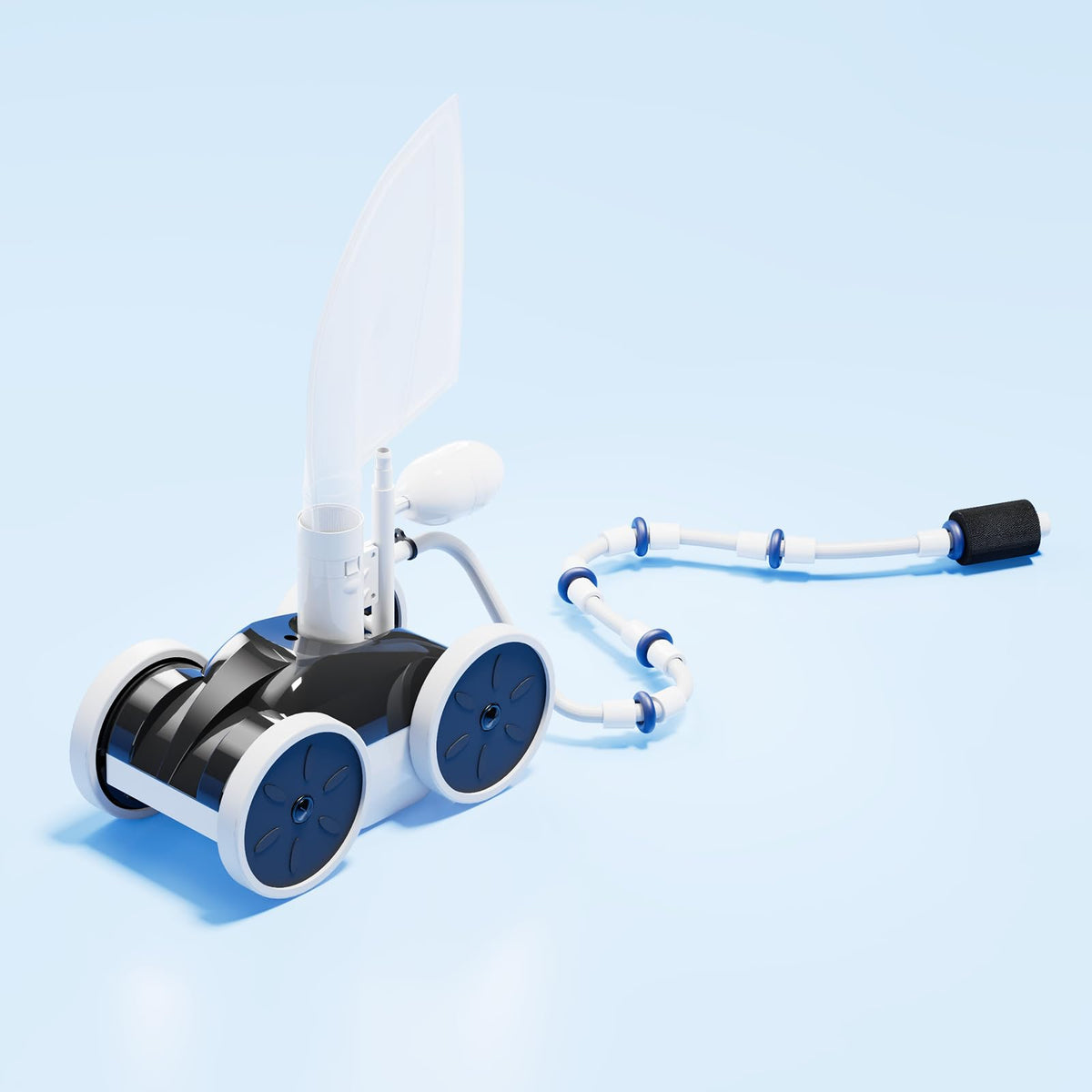 Amptyhub front view showing cleaner body and mounting, highlights quick installation benefit