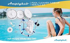 Amptyhub Polaris replacement parts laid out to show included wheels bearings tires and bag