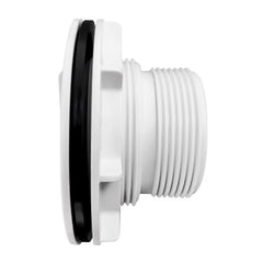 Amptyhub close-up of strainer threads and rubber washer for secure seal