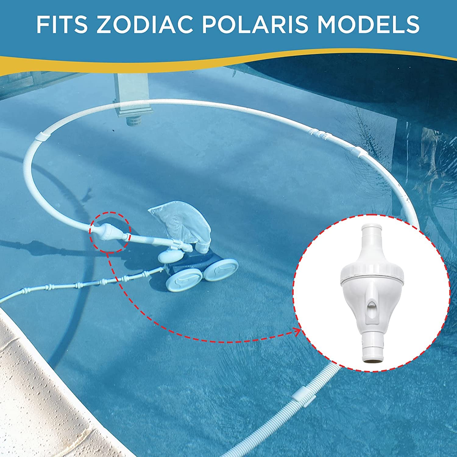 Amptyhub valve lifestyle pool setting showing durable valve helping consistent cleaning