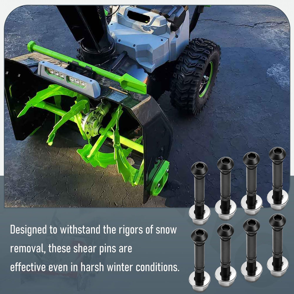 AMTHKNO hand installing shear pin into snow blower showing simple maintenance
