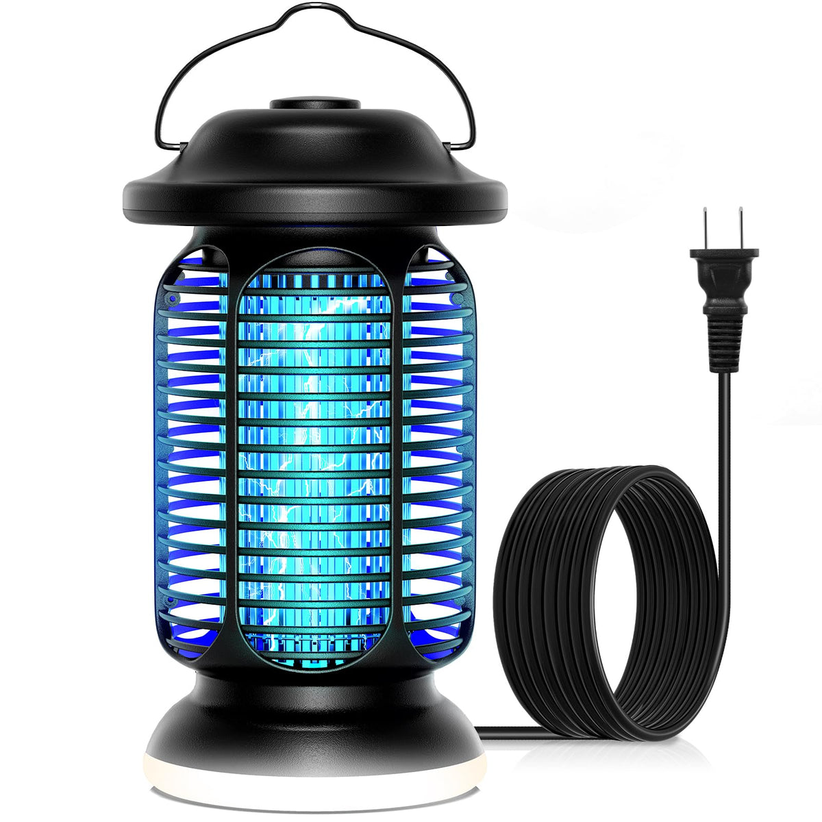 AMUFER front view of bug zapper showing durable casing and grid for reliable outdoor protection