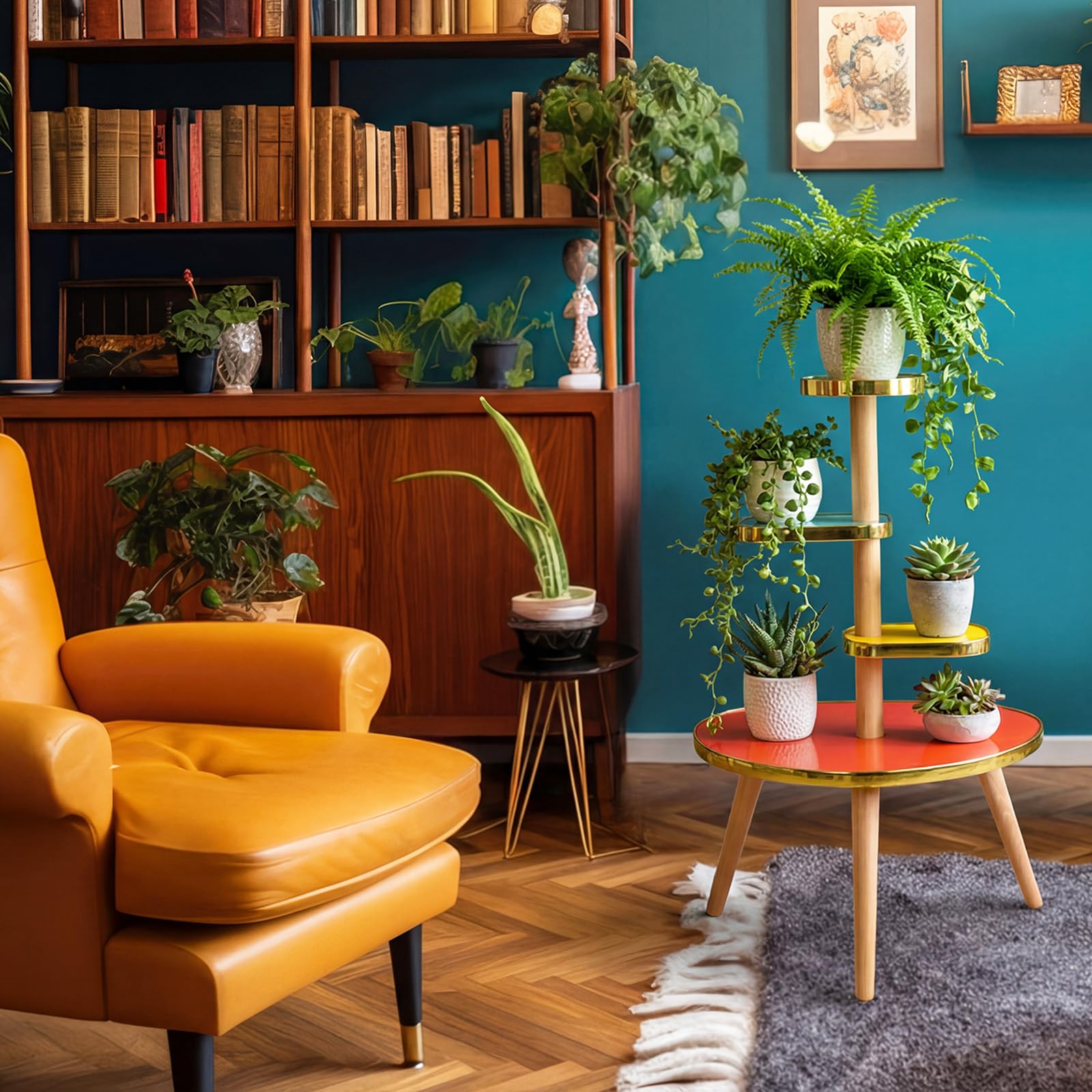 Amyhill on balcony with potted plants demonstrating space-saving outdoor display benefit