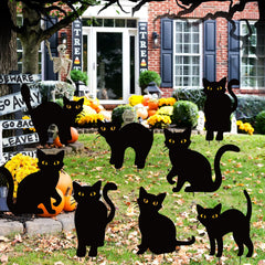 Amyhill stakes assembled into a cat sign demonstrating quick tool-free installation benefit