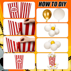 Amyhill clapperboard and popcorn bucket ready for playful photo props