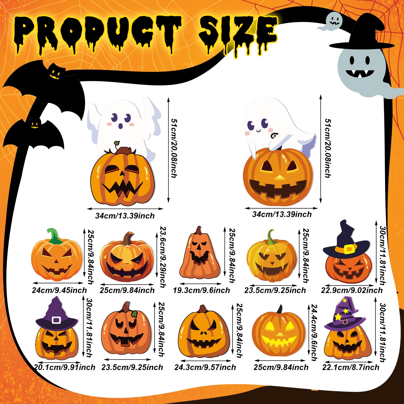 Amyhill close-up of pumpkin print showing durable weather-resistant finish