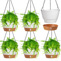 Amyhill front view of hanging planter showing clean white finish and shape, highlights visual appeal