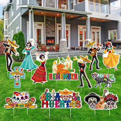 Amyhill front view sugar skull sign showing vivid colors and curb appeal