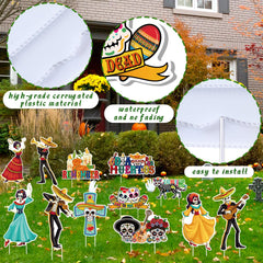 Amyhill signs installed in lawn adding festive Dia de los Muertos decor
