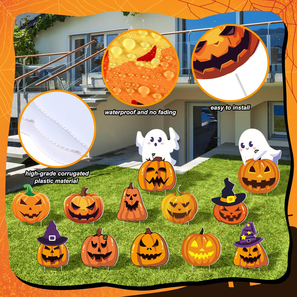 Amyhill lined along lawn guiding trick-or-treaters with clear visibility
