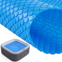 Amylove front view of 7x7 solar cover showing brand and compact packaging benefit