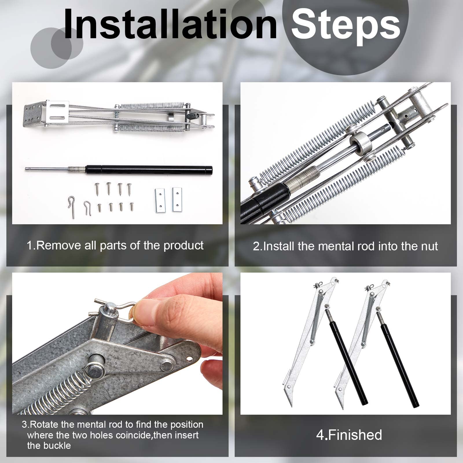 Amylove mounting hardware laid out for easy installation and quick attachment