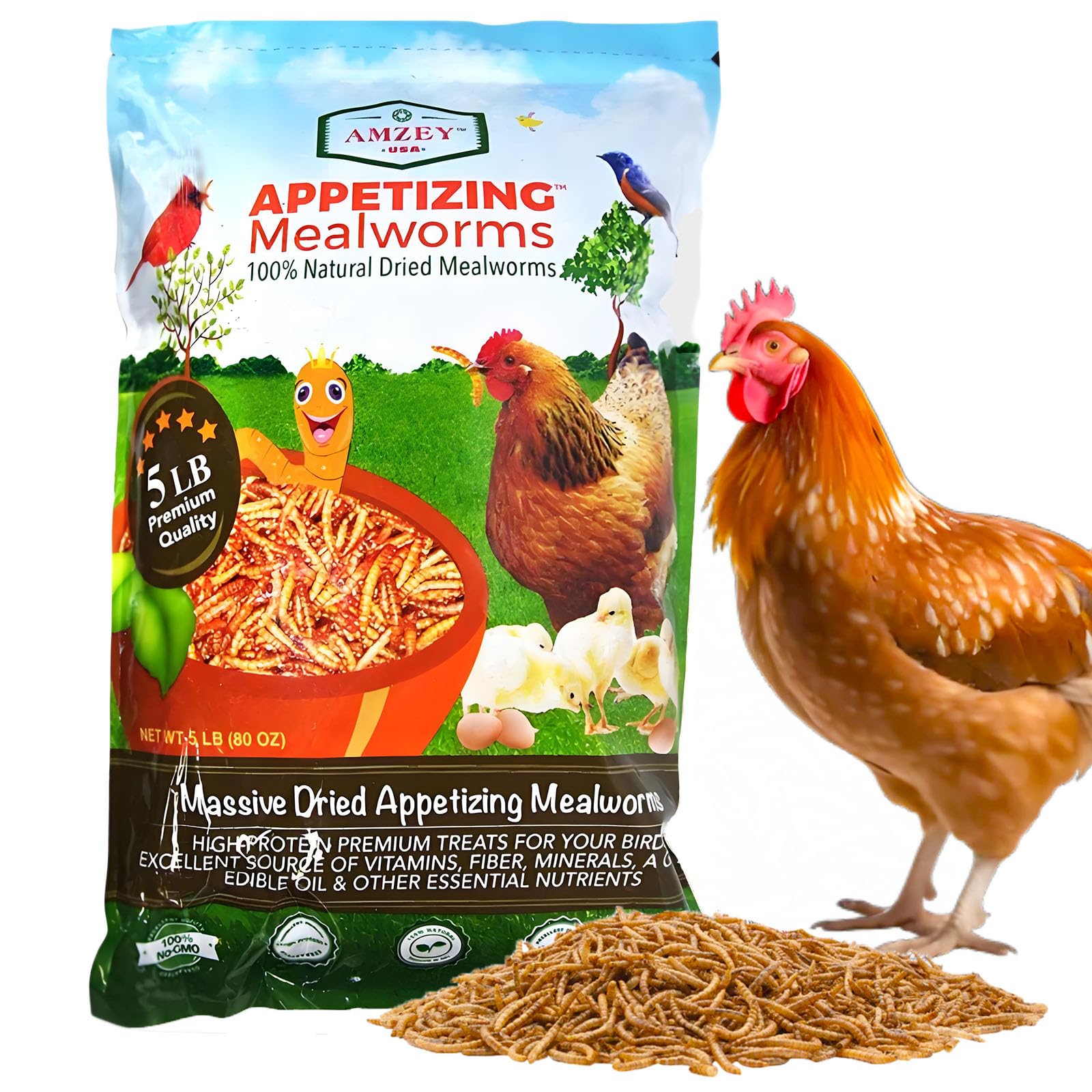 Amzey front packaging 5 lb bag showing product and benefits