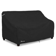 ANartcle front view of 3-seater cover protecting sofa, shows full protection
