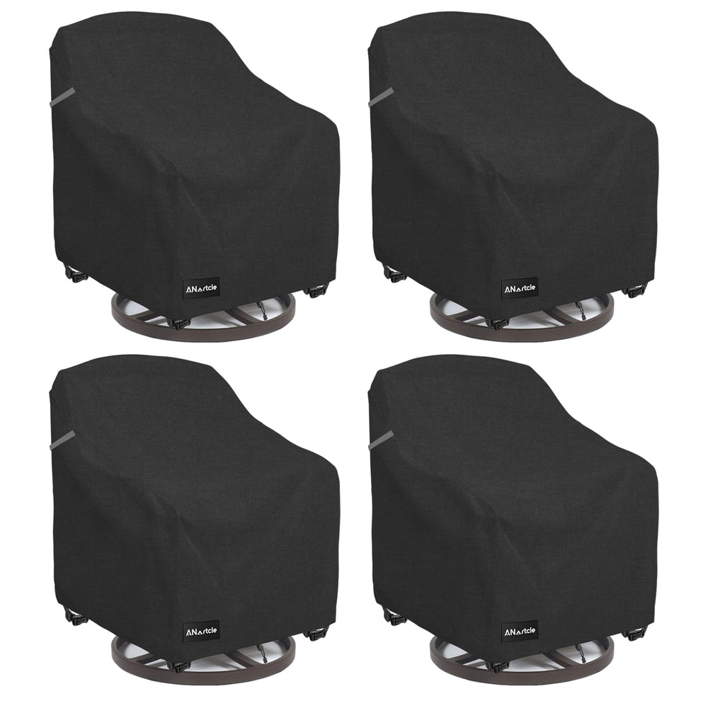 ANartcle front view of four covers protecting chairs, shows coordinated protection
