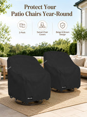 ANartcle side profile showing cover fitted over a swivel lounge chair for neat appearance