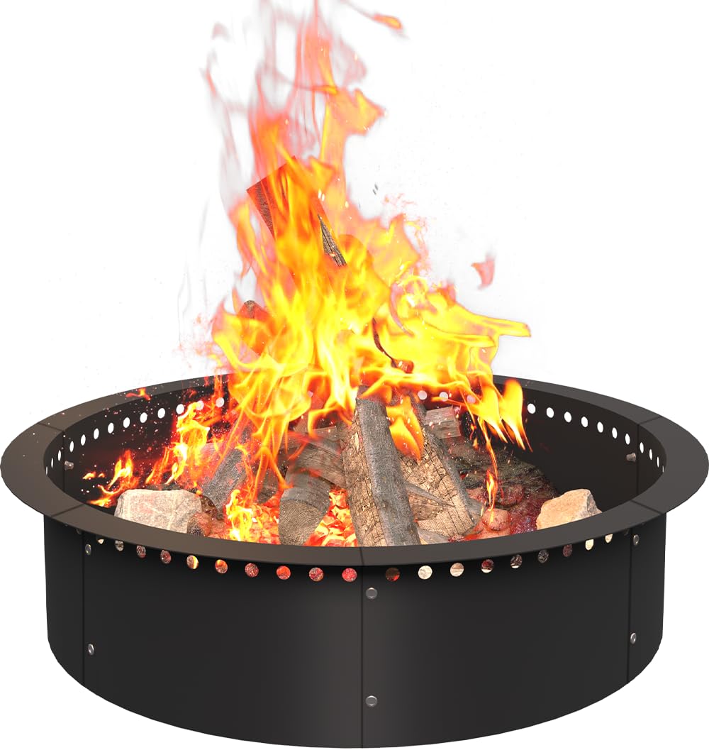 AnBaiMei front view of black fire ring showing durable finish and fit