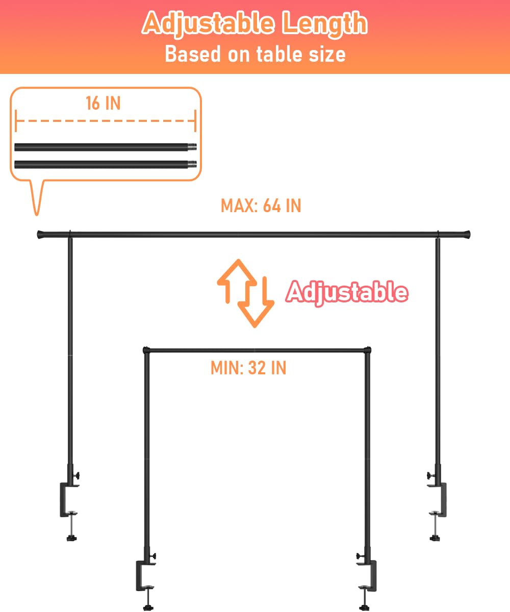 AnBaiMei telescoping pole showing length adjustment for 32 to 64 inch flexibility