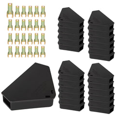 Anblak front view of black mouse station showing secure design and concealed bait
