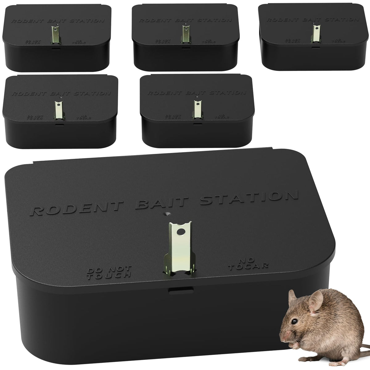 Anblak front view of bait station showing secure lid and compact profile for safe placement